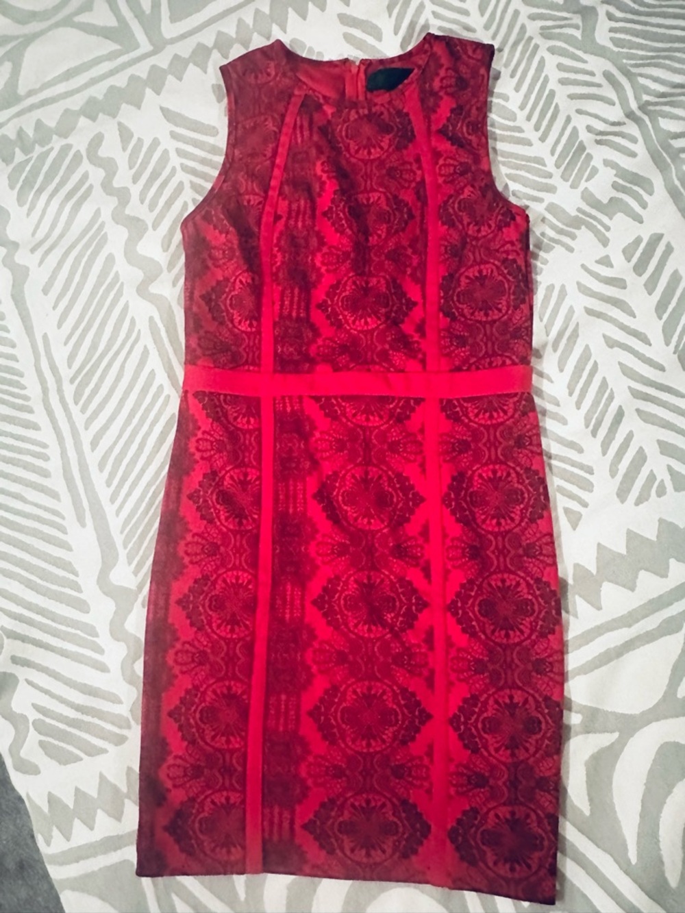 Kardashian Kollection Red and Black Midi Dress